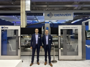 Director Pierre Sullivan and Dominik Holfter, Stone, Glass Machinery & Tooling Specialist, from INNOVYNC at 2024 Marmomac event. 