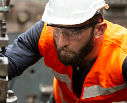 close up of service worker